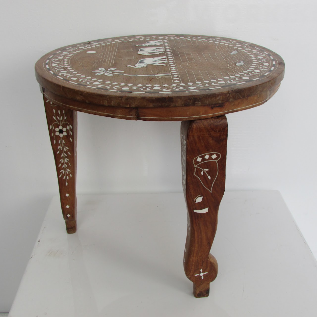 Inlaid Wood Accent Table