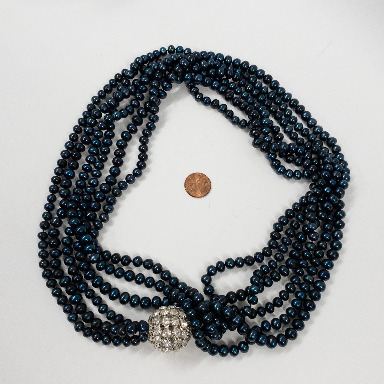 Dyed Triple Strand Pearl Necklace