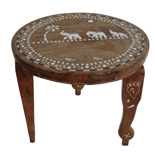 Inlaid Wood Accent Table