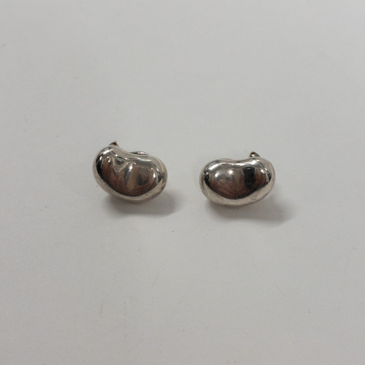 Tiffany & Co. Sterling Silver Elsa Peretti Bean Clip On Earrings