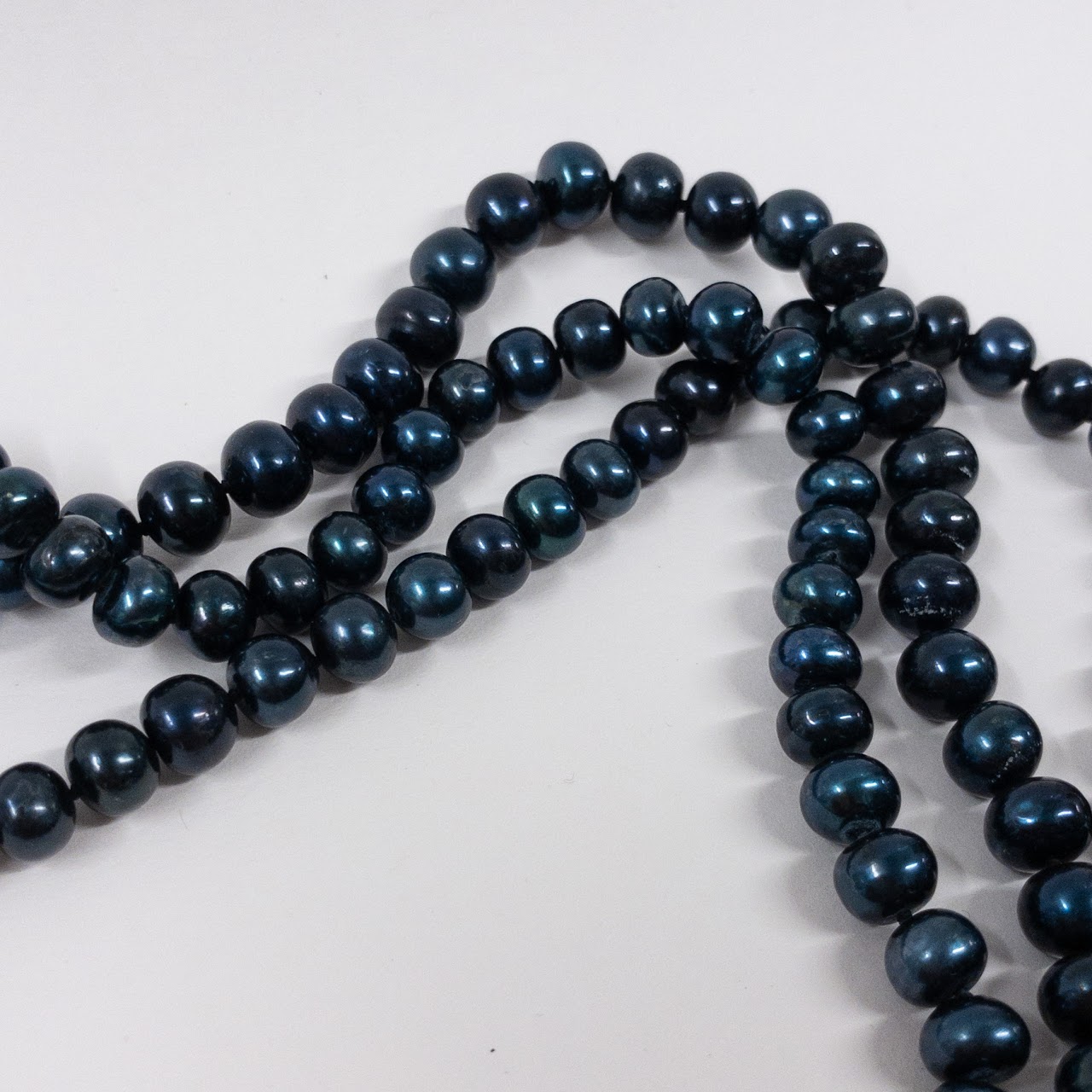 Dyed Triple Strand Pearl Necklace