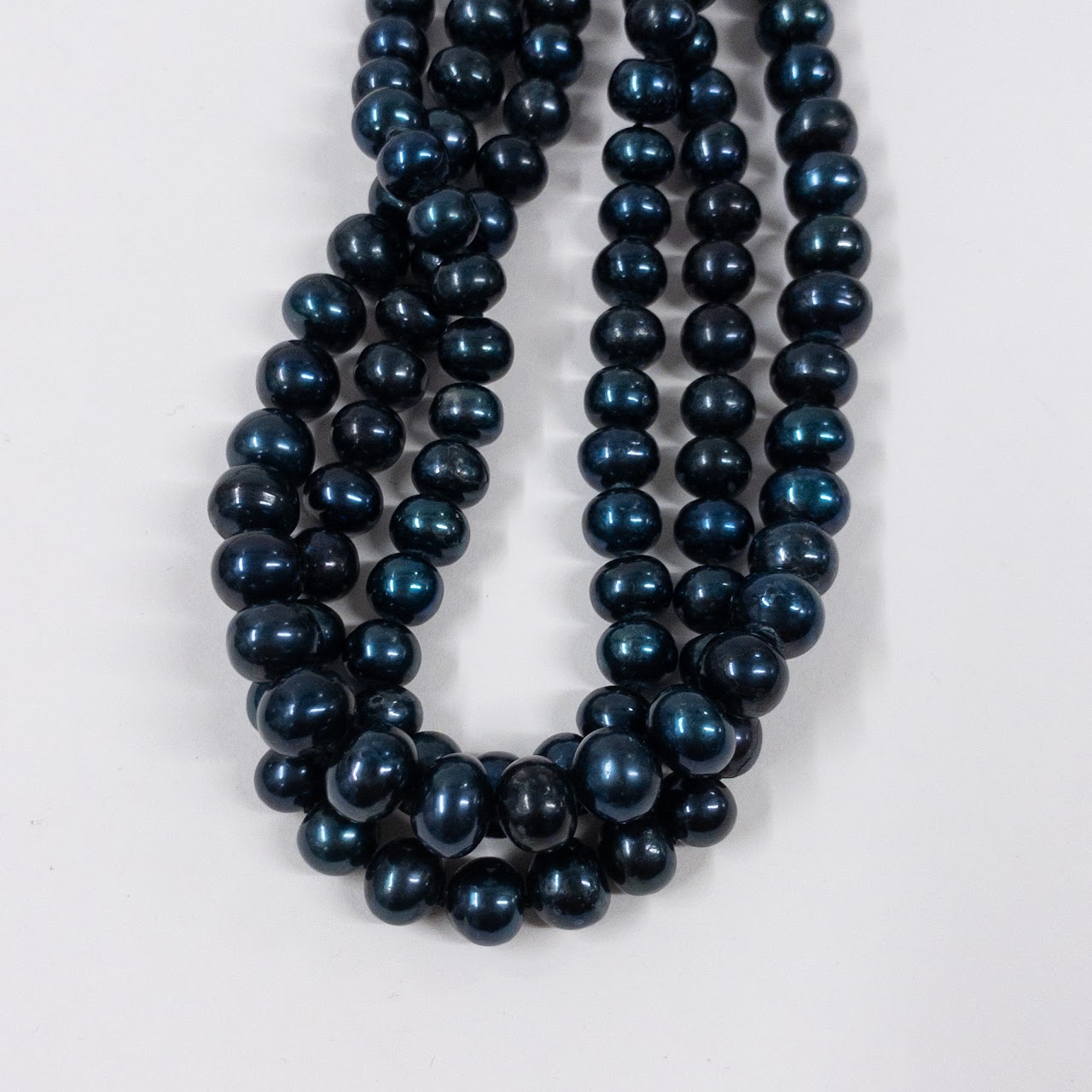 Dyed Triple Strand Pearl Necklace