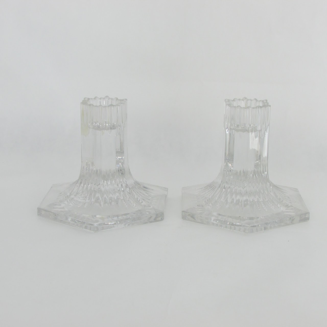 Tiffany & Co. Louis Comfort Tiffany Collection Crystal Candle Holder Pair