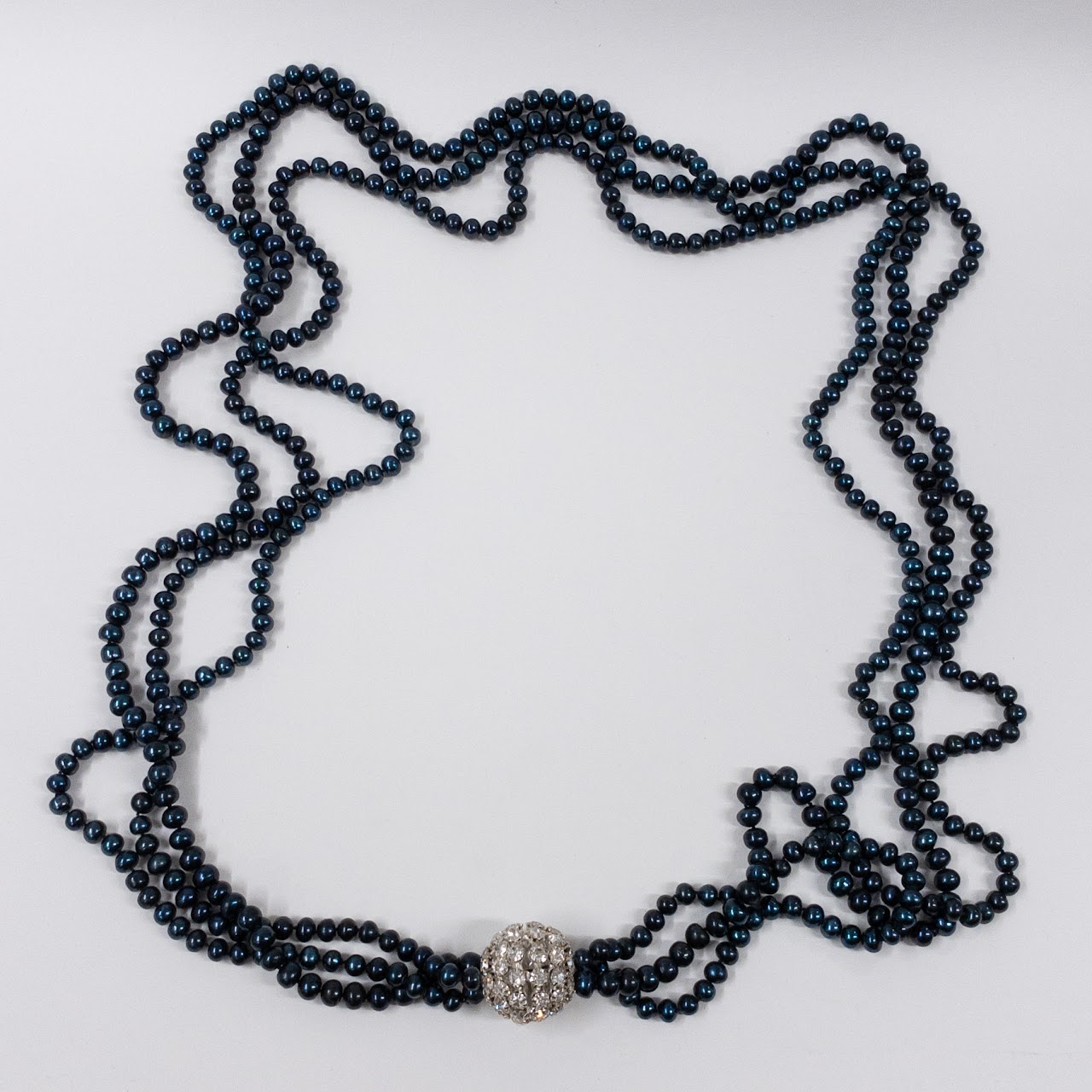 Dyed Triple Strand Pearl Necklace