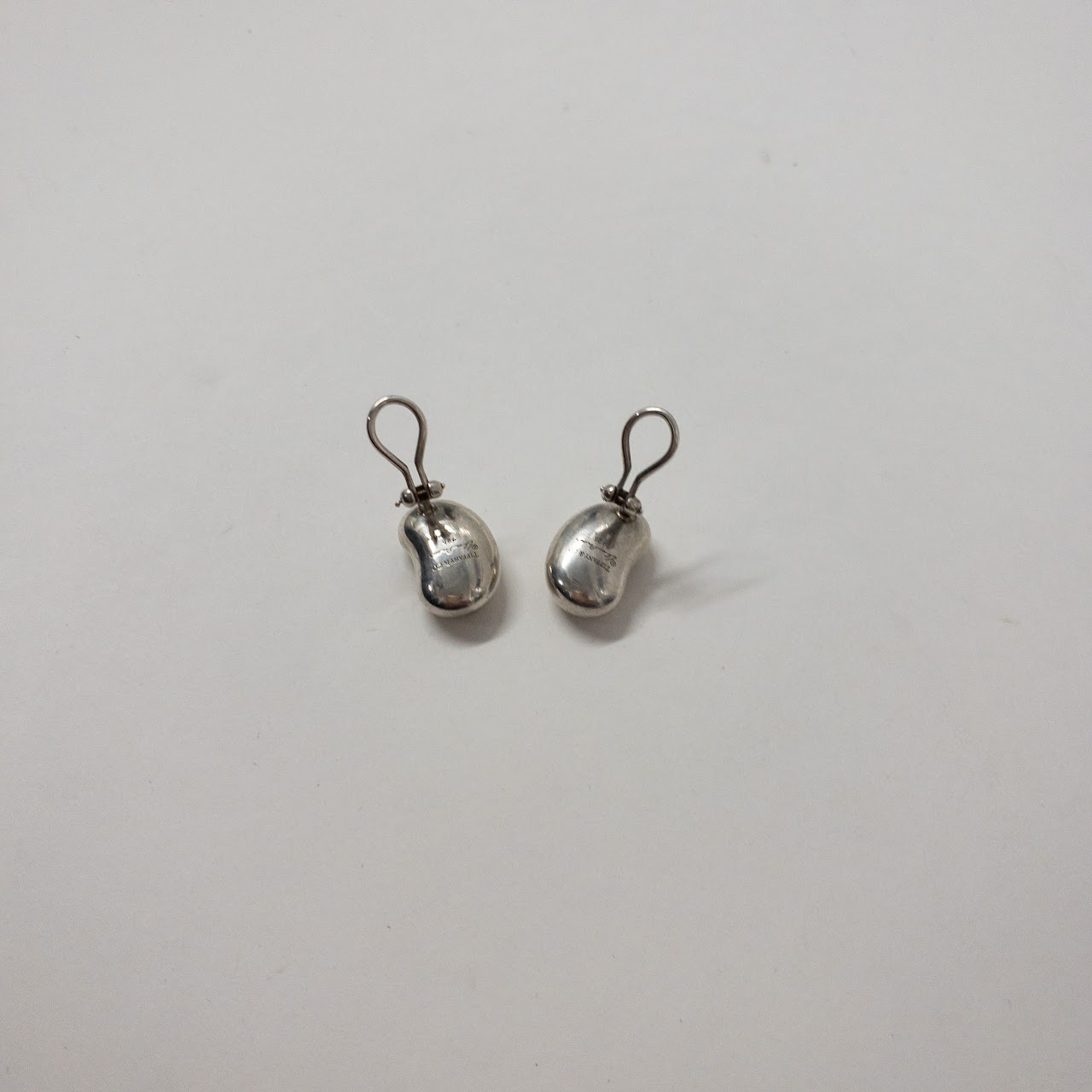 Tiffany & Co. Sterling Silver Elsa Peretti Bean Clip On Earrings