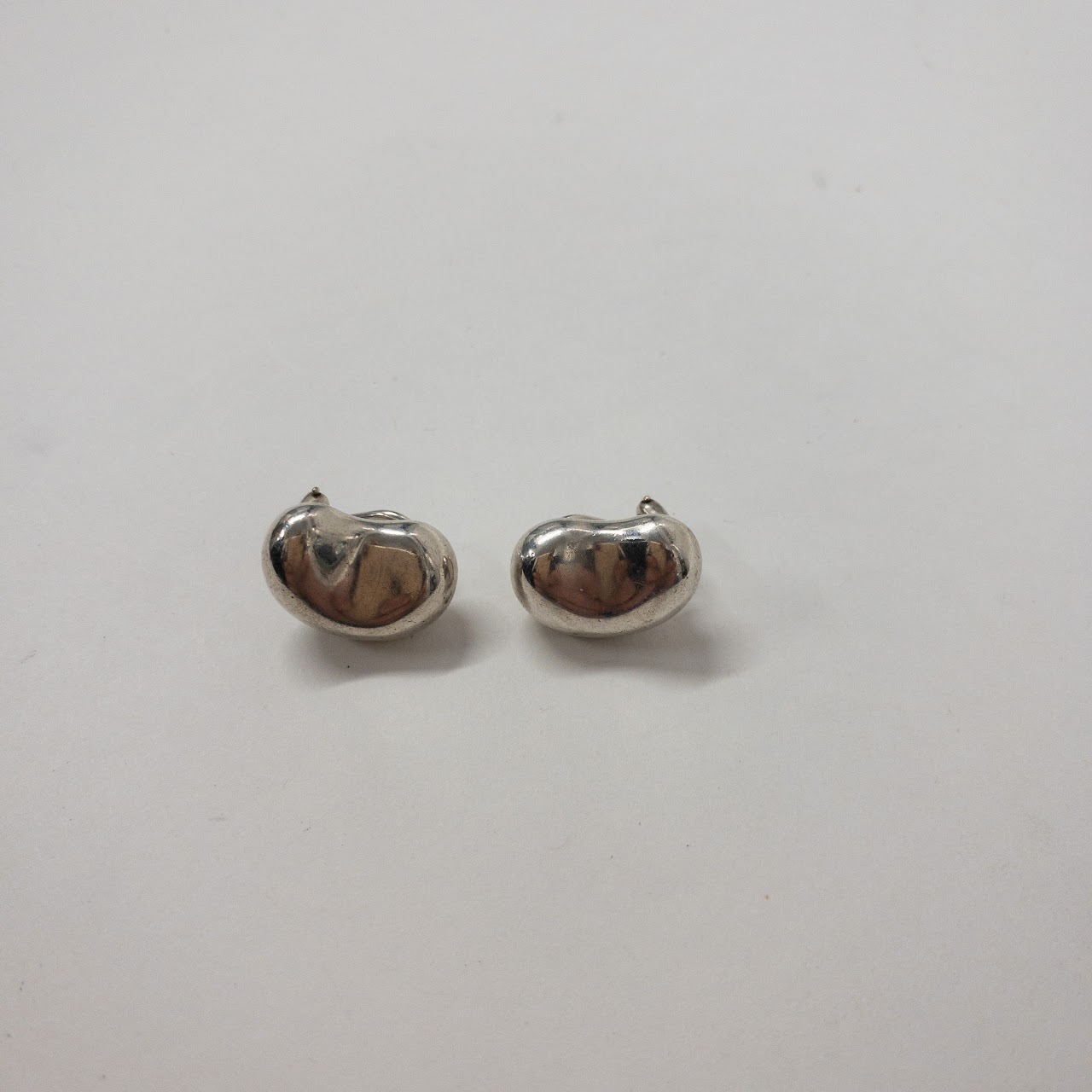 Tiffany & Co. Sterling Silver Elsa Peretti Bean Clip On Earrings