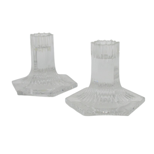 Tiffany & Co. Louis Comfort Tiffany Collection Crystal Candle Holder Pair