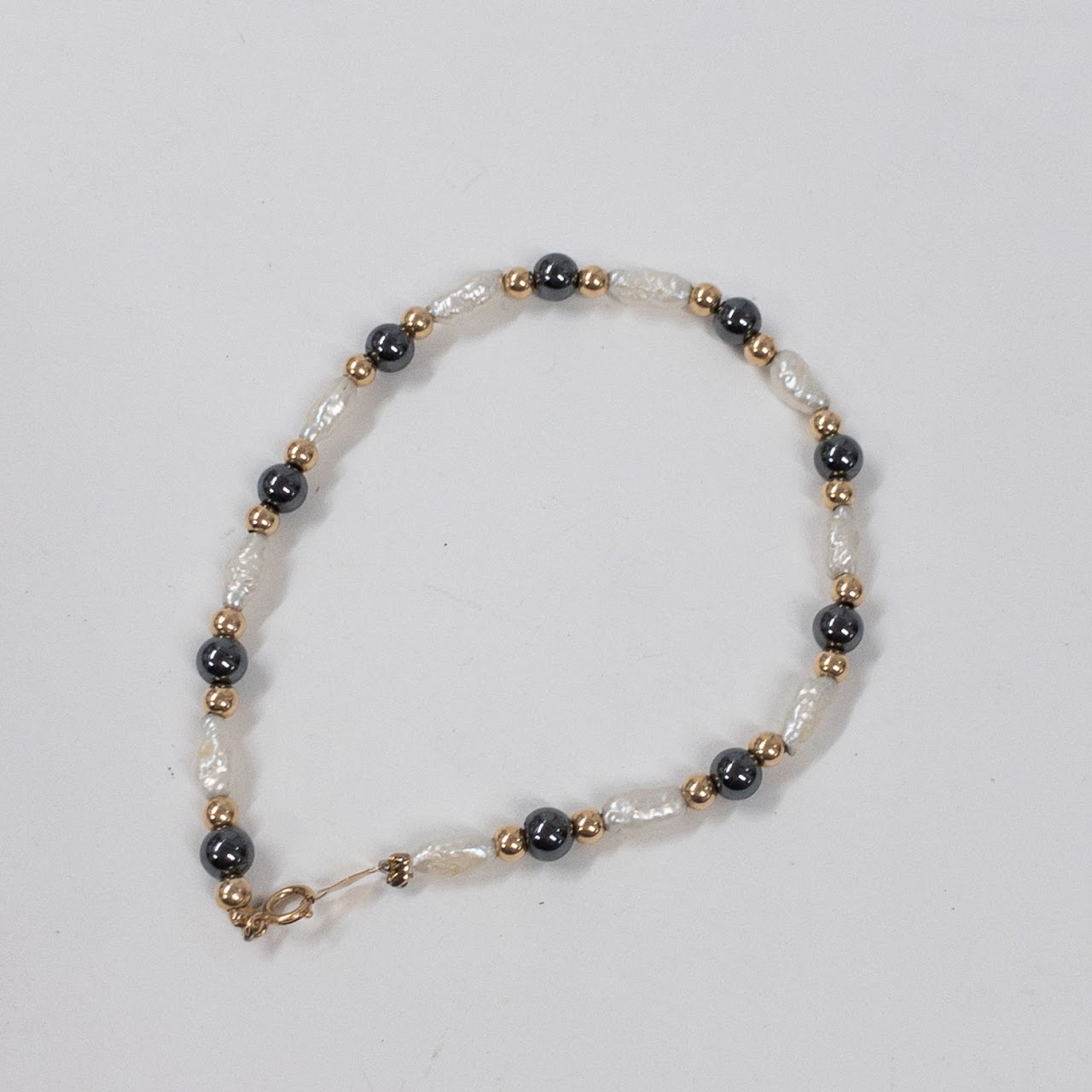 14K Gold Seed Pearl Necklace & Bracelet