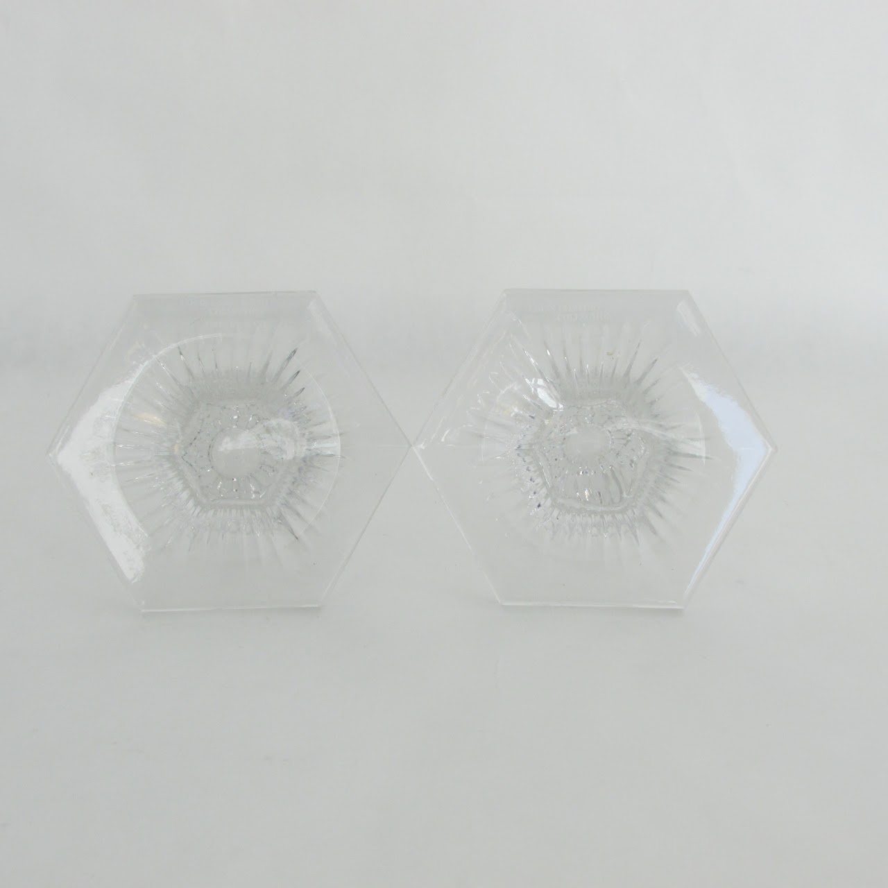 Tiffany & Co. Louis Comfort Tiffany Collection Crystal Candle Holder Pair