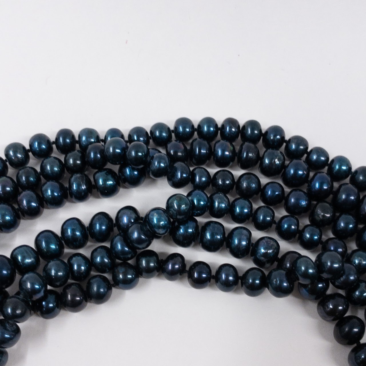 Dyed Triple Strand Pearl Necklace