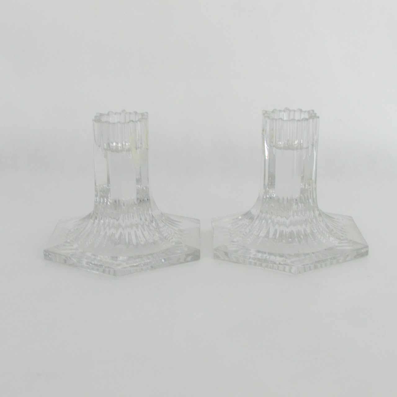 Tiffany & Co. Louis Comfort Tiffany Collection Crystal Candle Holder Pair