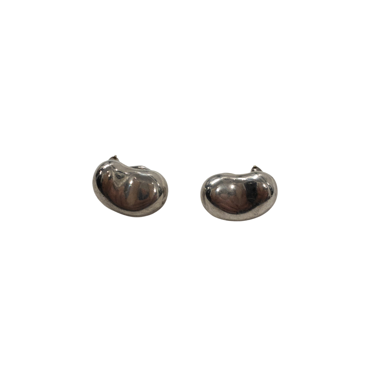 Tiffany & Co. Sterling Silver Elsa Peretti Bean Clip On Earrings