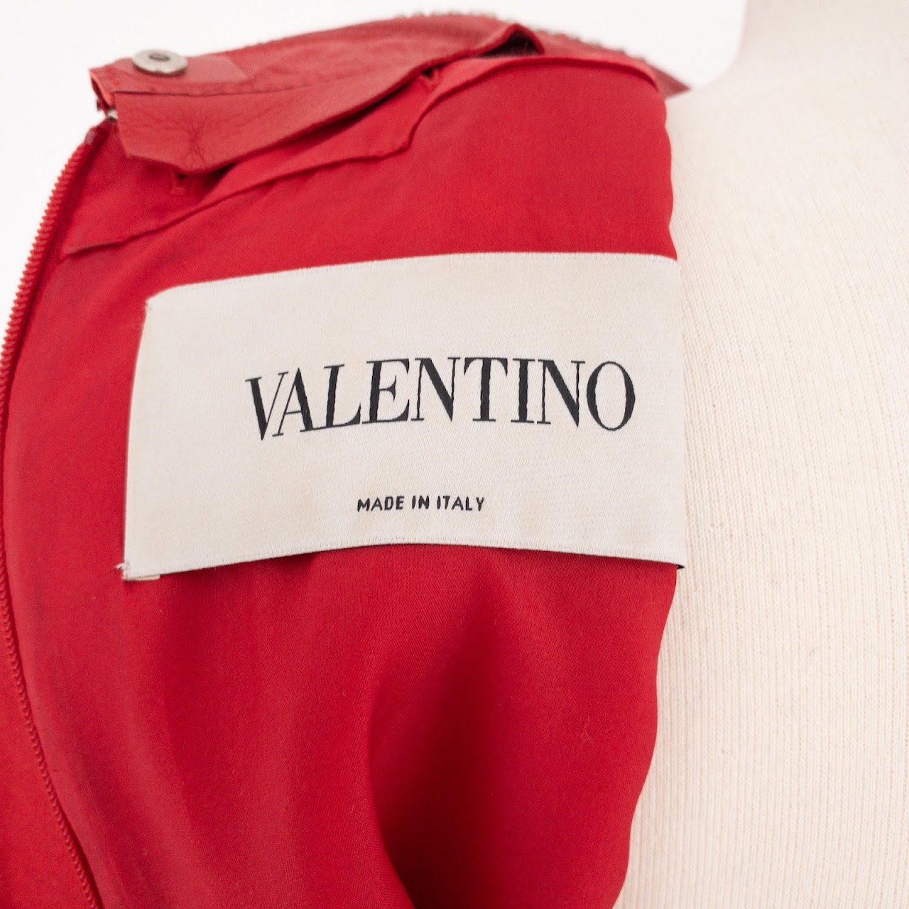 Valentino Leather Collar A-Line Mini Dress