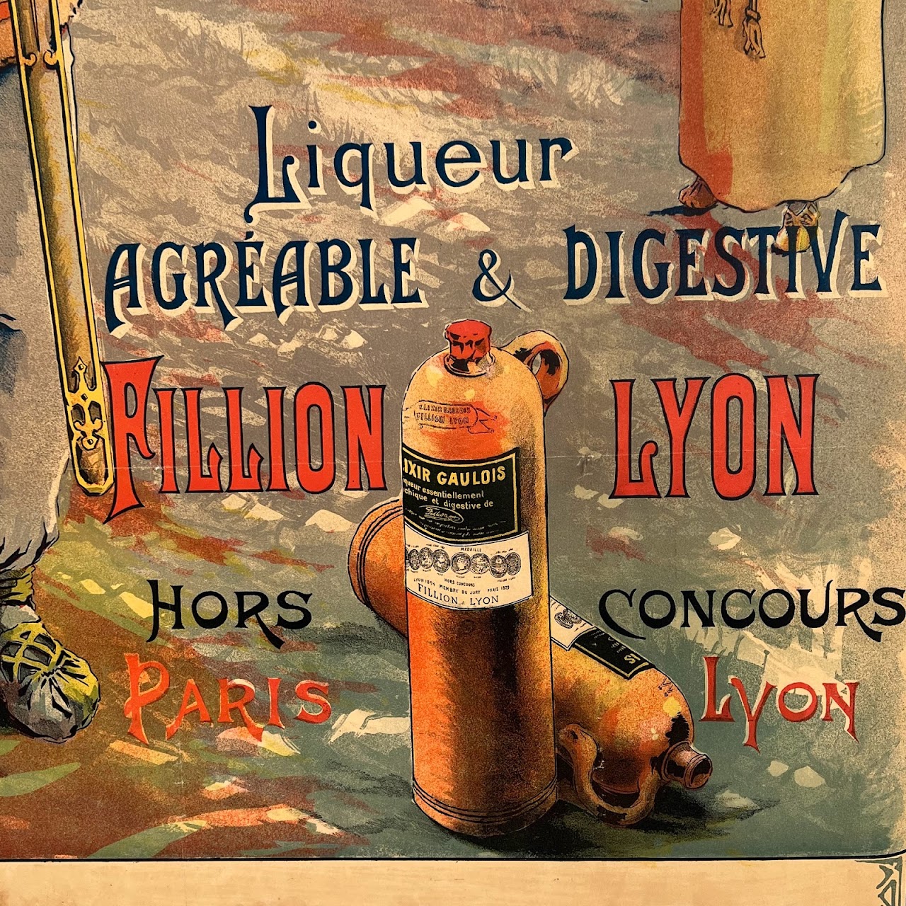 Georges Blott 'Elixir Gaulois' 19th C. Original Advertising Lithograph Poster