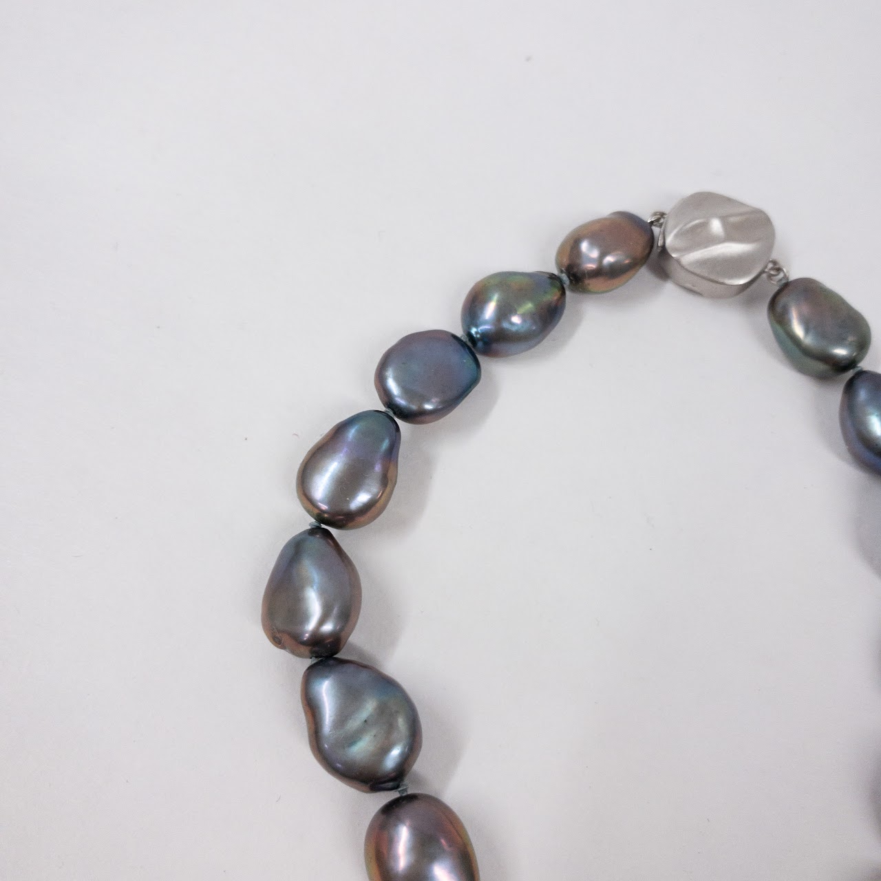 Sterling Silver & Black Tahitian Pearl Necklace