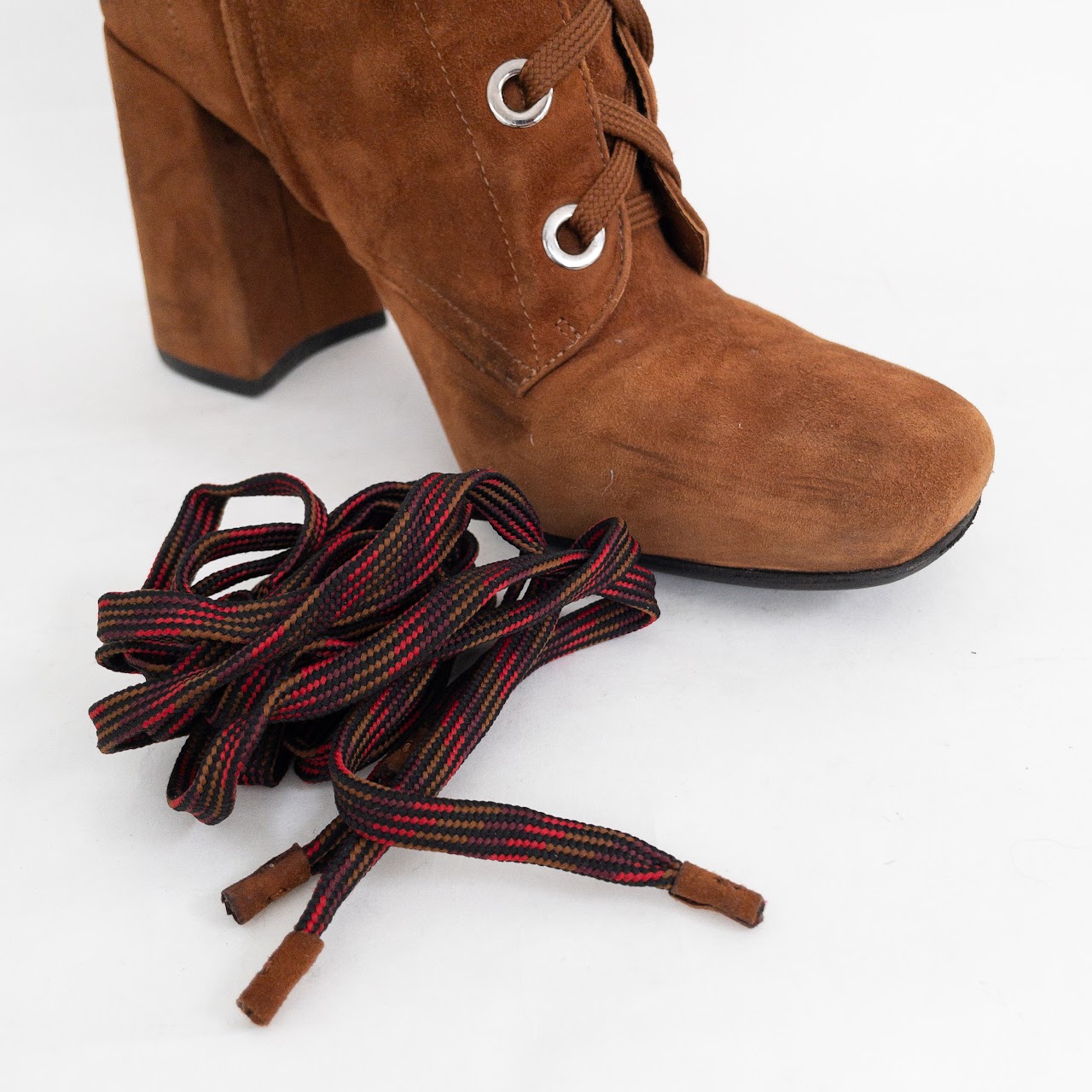 Prada Suede Lace-Up Boots