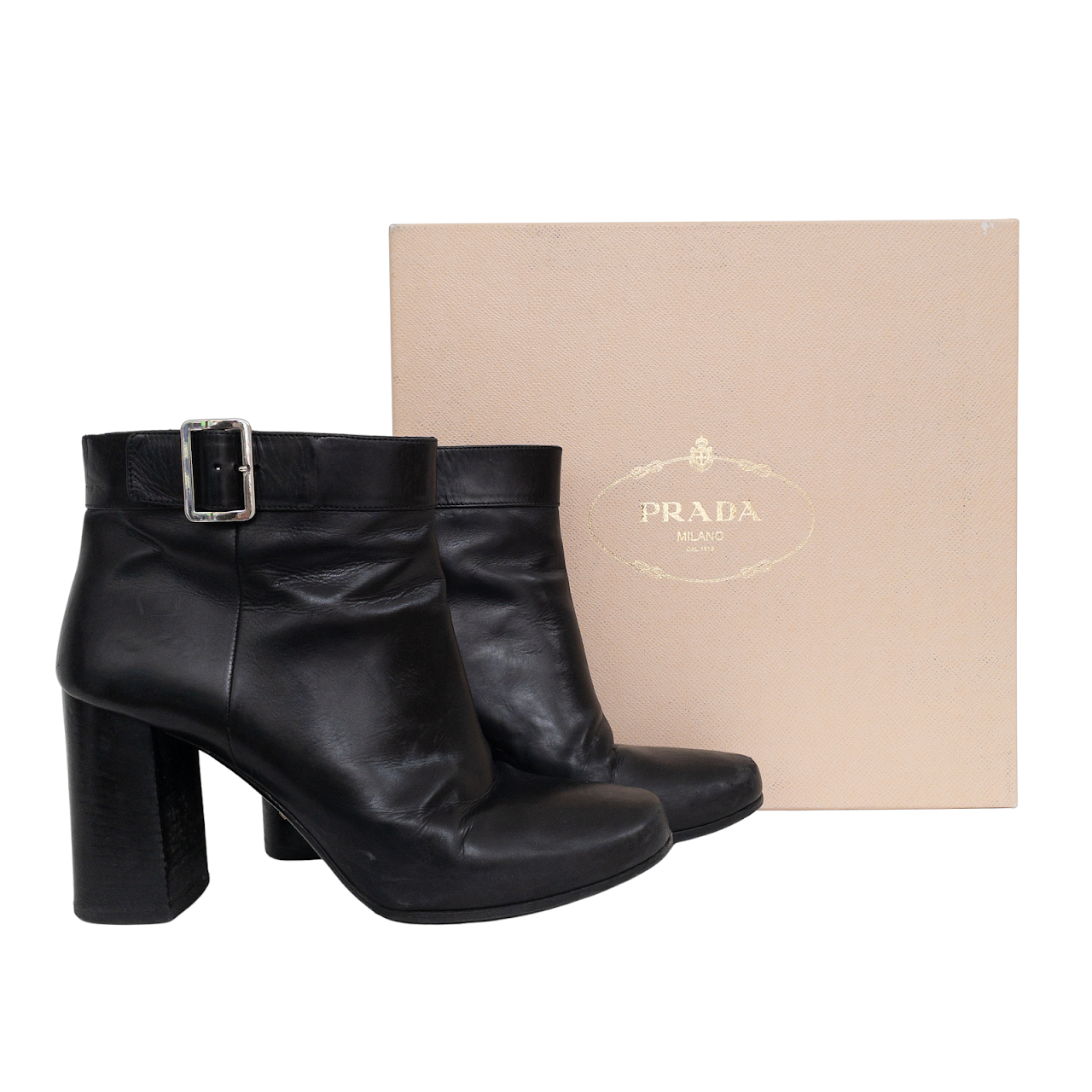 Prada Round Toe Ankle Boots