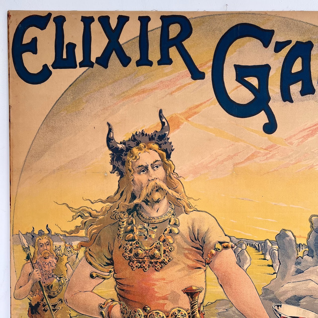 Georges Blott 'Elixir Gaulois' 19th C. Original Advertising Lithograph Poster