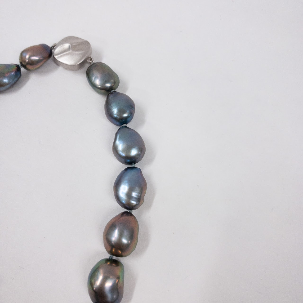 Sterling Silver & Black Tahitian Pearl Necklace