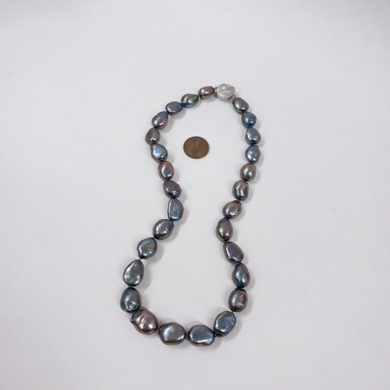 Sterling Silver & Black Tahitian Pearl Necklace