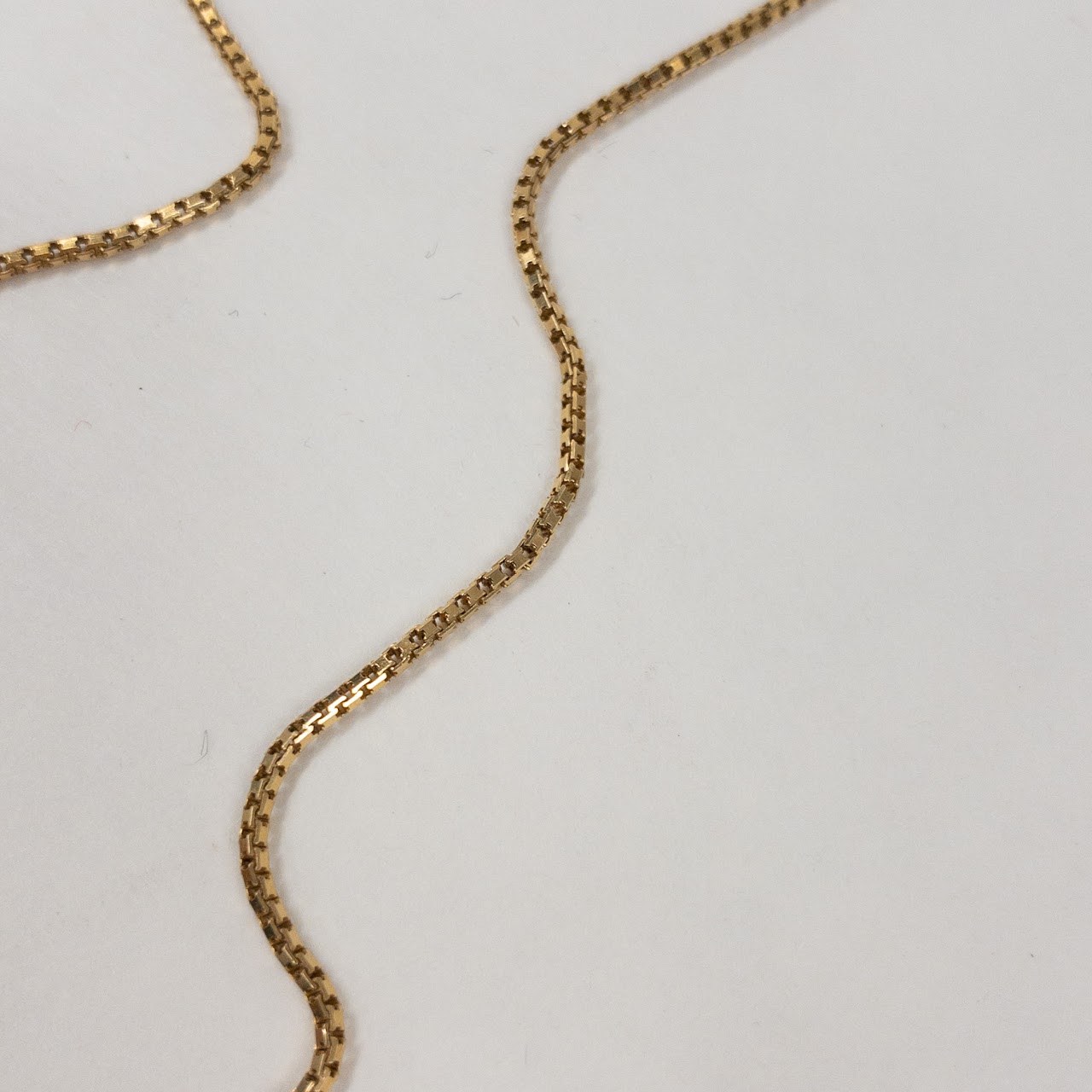 14K Gold Box Chain Necklace