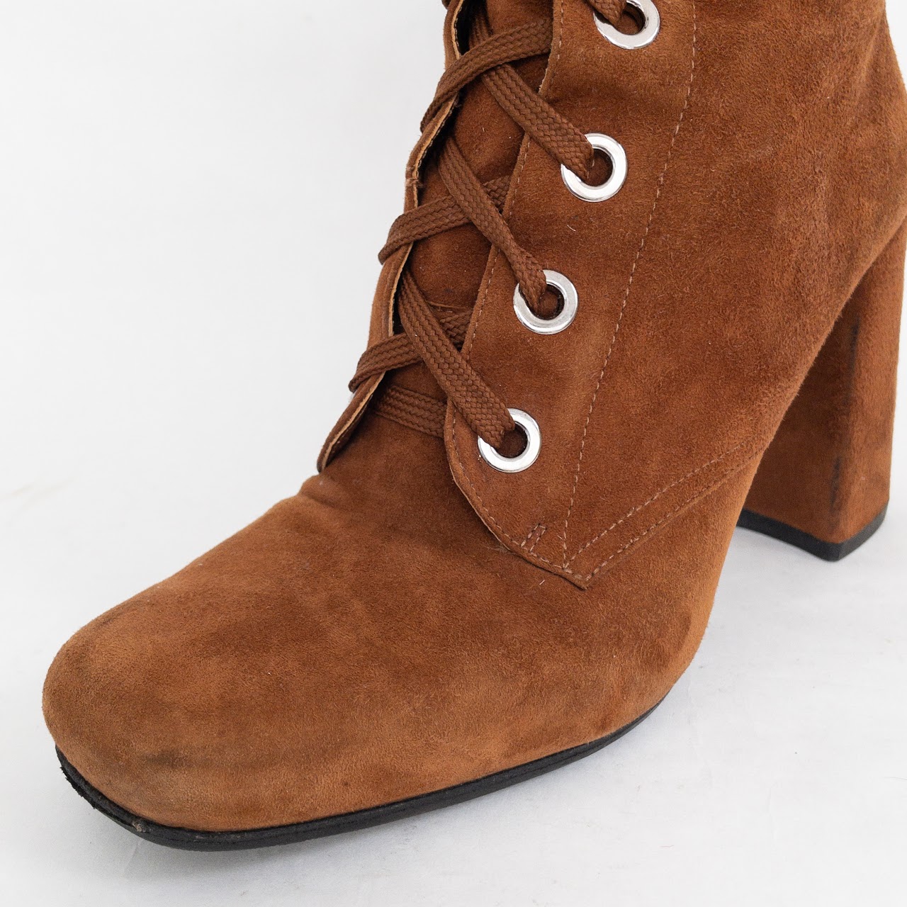 Prada Suede Lace-Up Boots