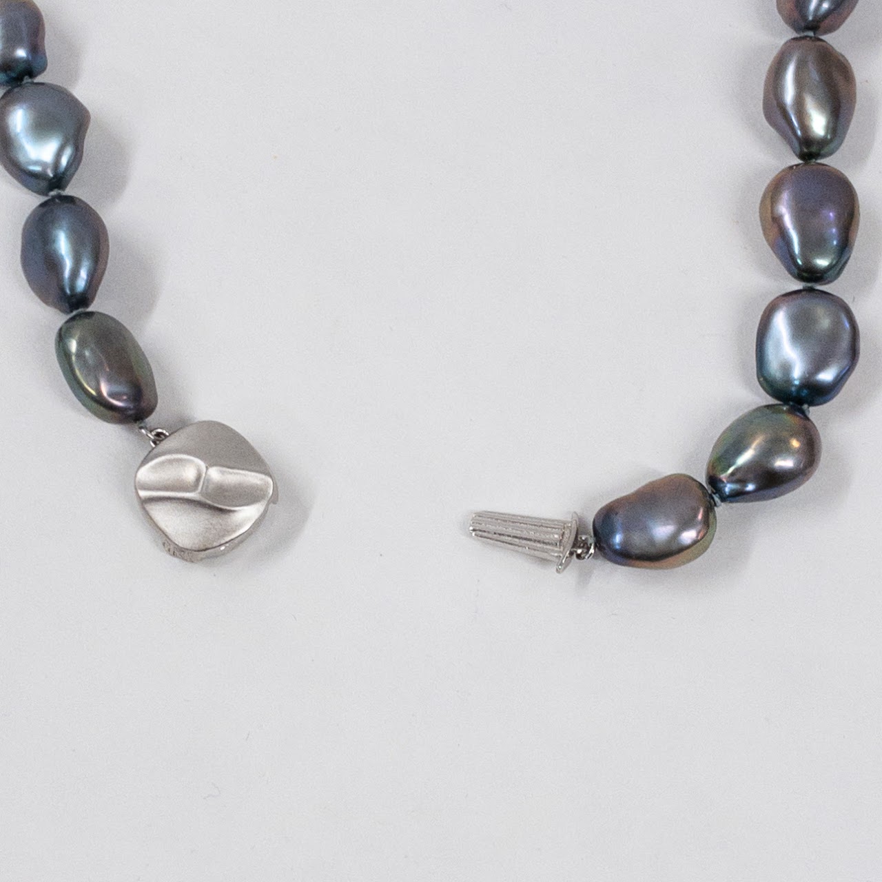 Sterling Silver & Black Tahitian Pearl Necklace