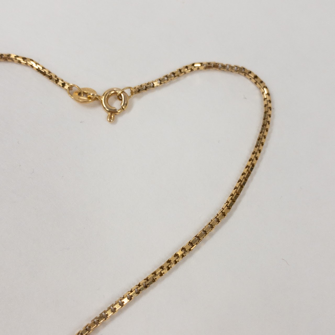 14K Gold Box Chain Necklace