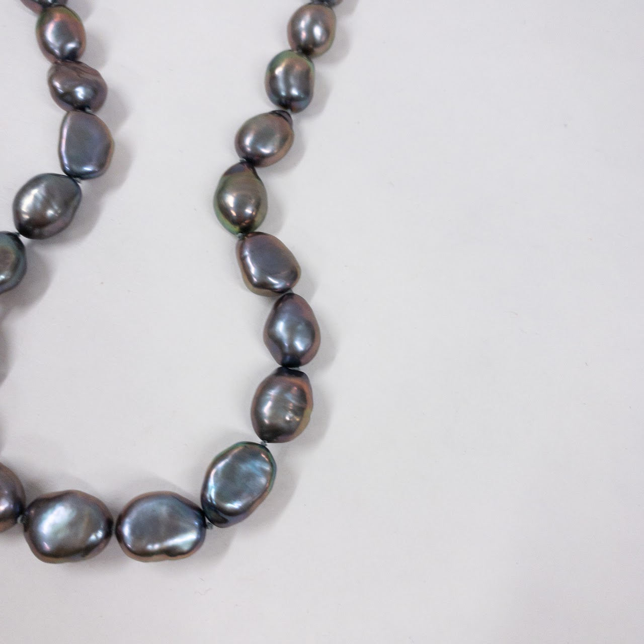 Sterling Silver & Black Tahitian Pearl Necklace