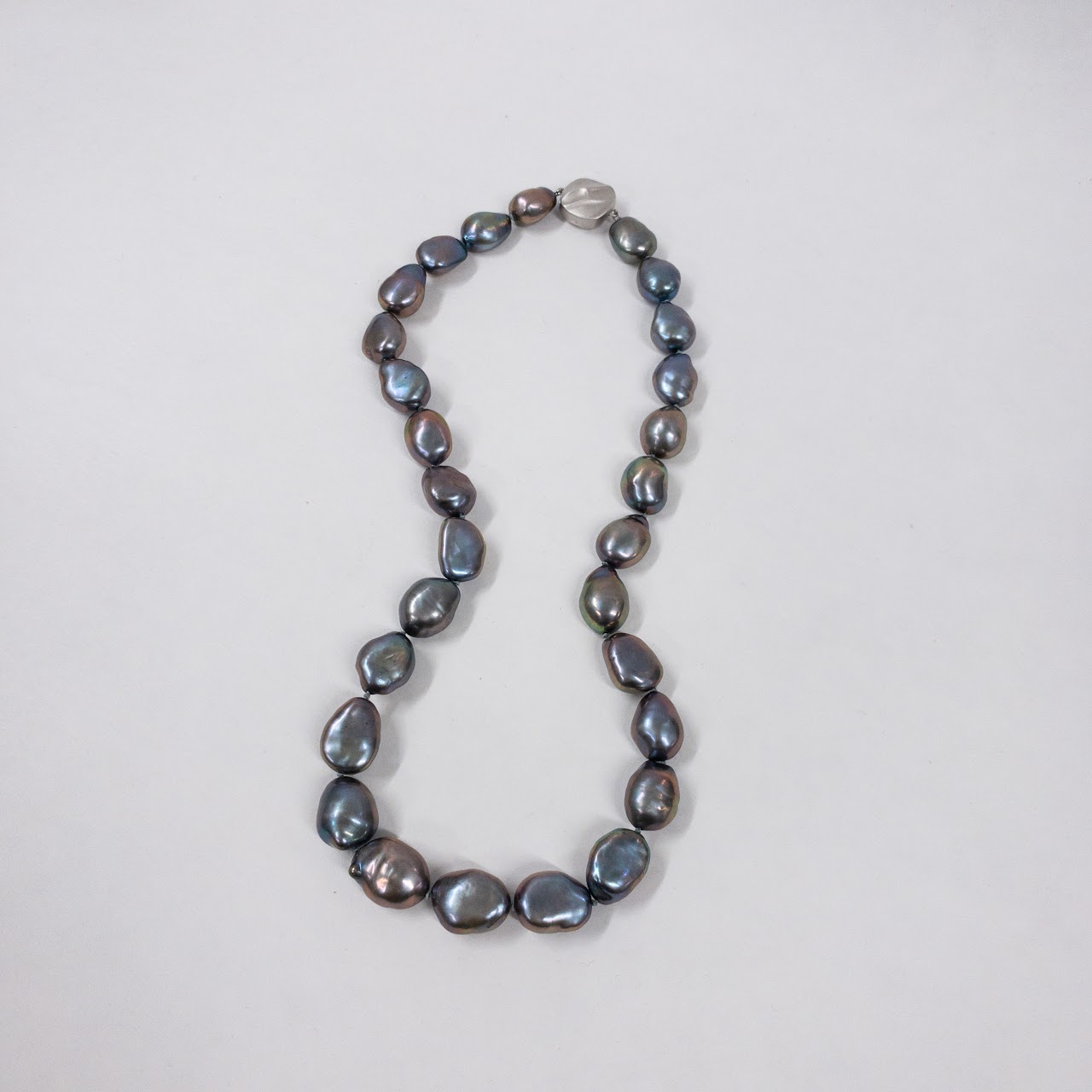 Sterling Silver & Black Tahitian Pearl Necklace