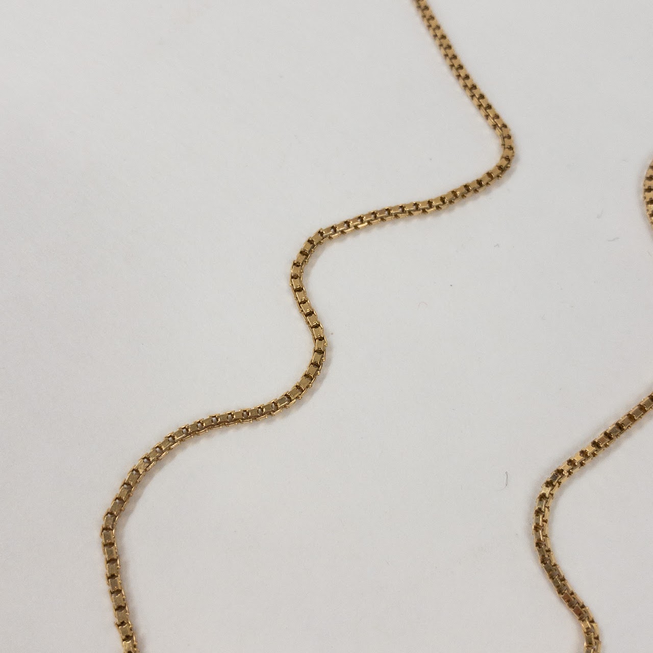 14K Gold Box Chain Necklace