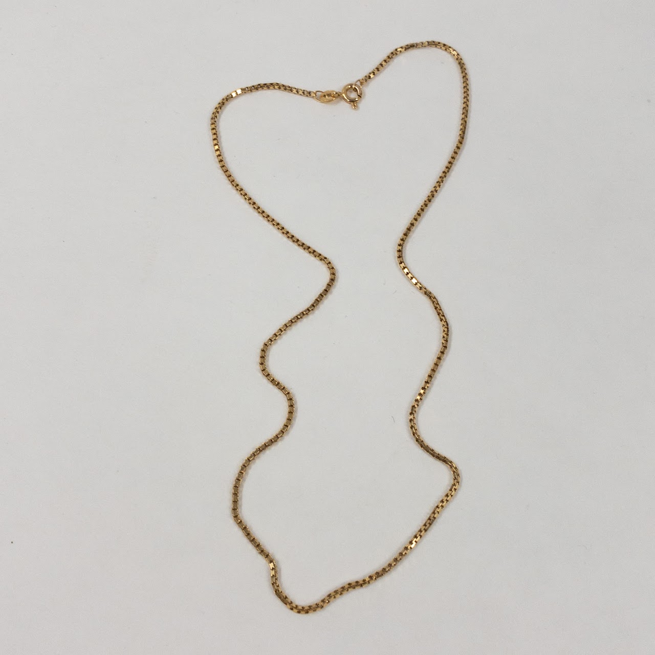 14K Gold Box Chain Necklace