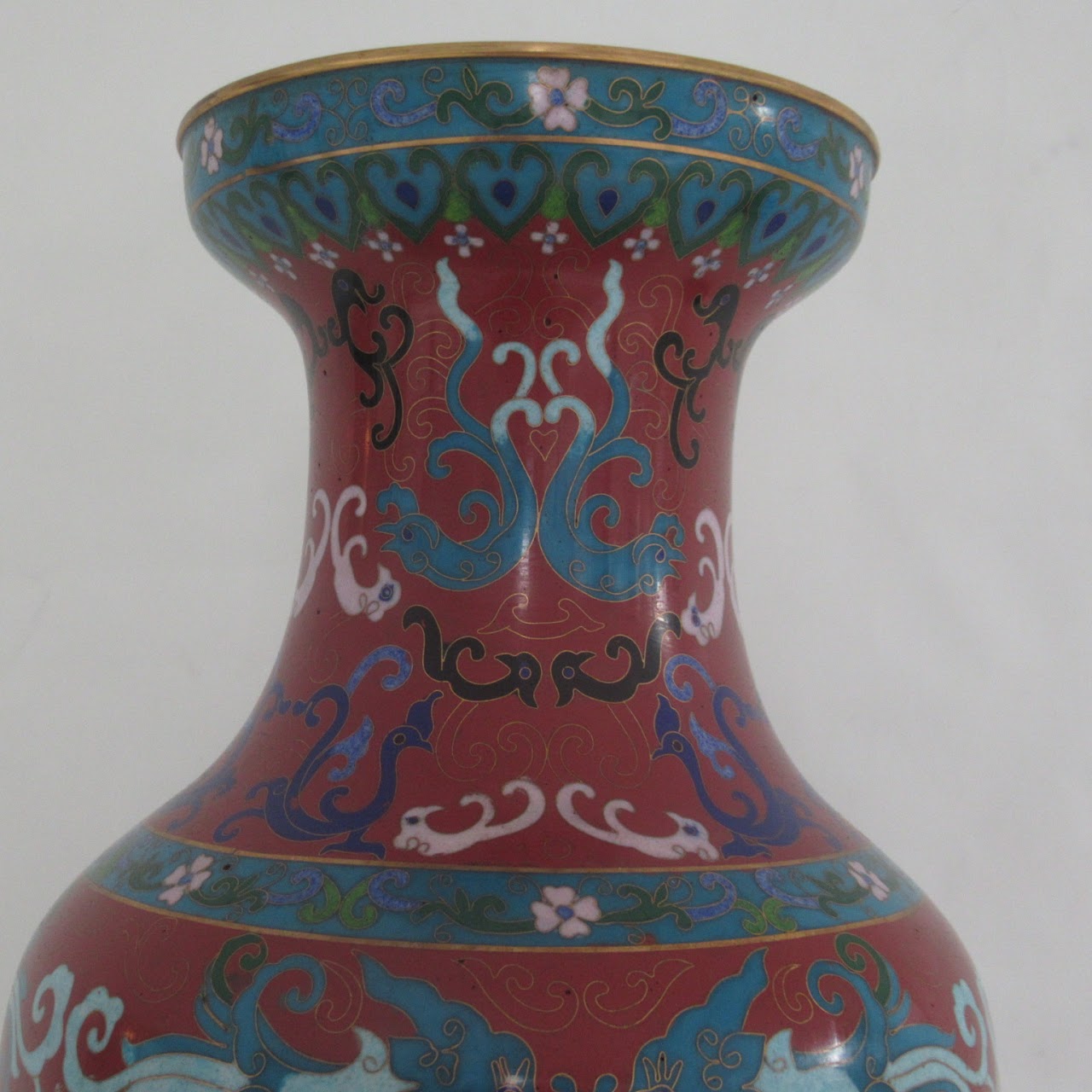 Cloisonné On Brass Large Urn # 2