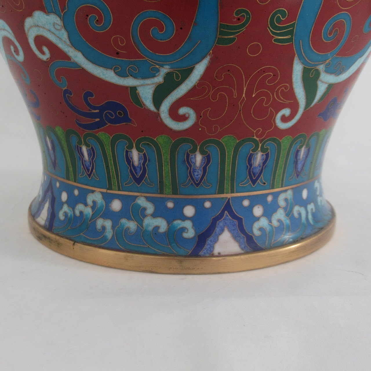 Cloisonné On Brass Large Urn # 2