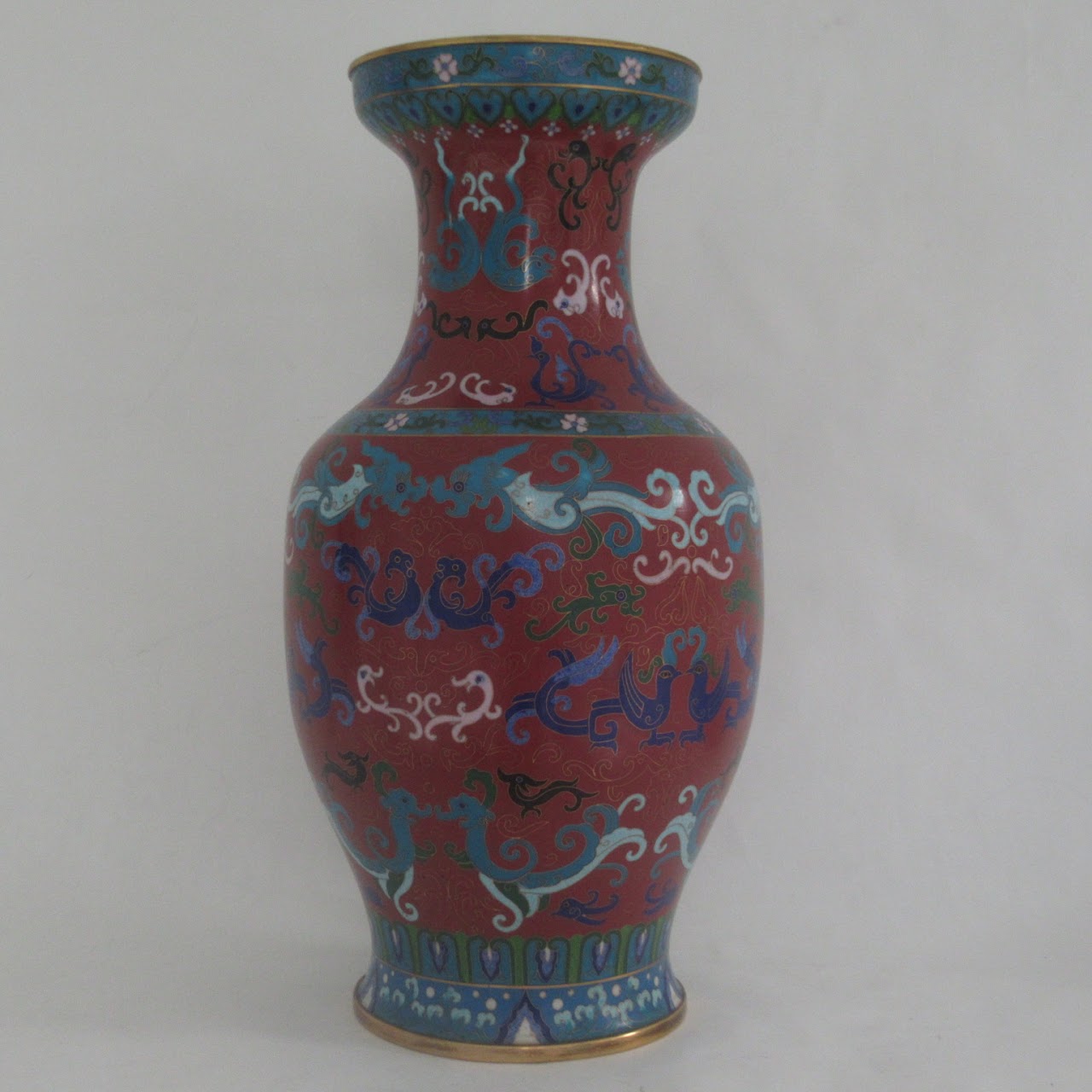 Cloisonné On Brass Large Urn # 2