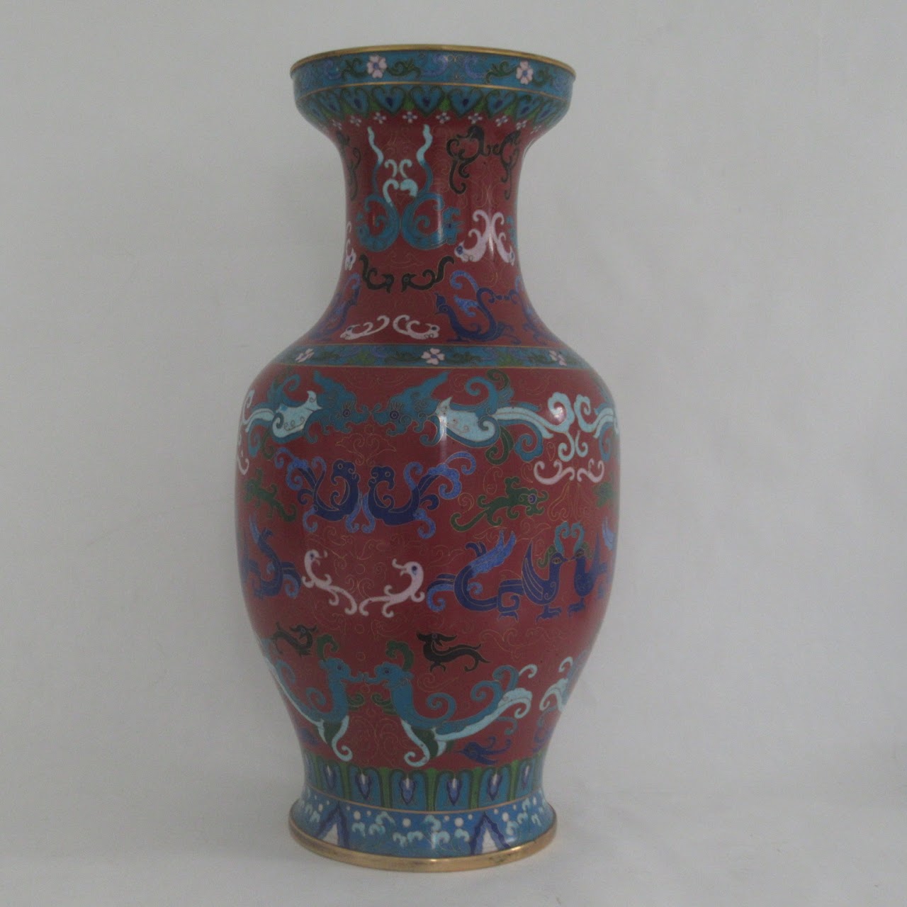 Cloisonné On Brass Large Urn # 2