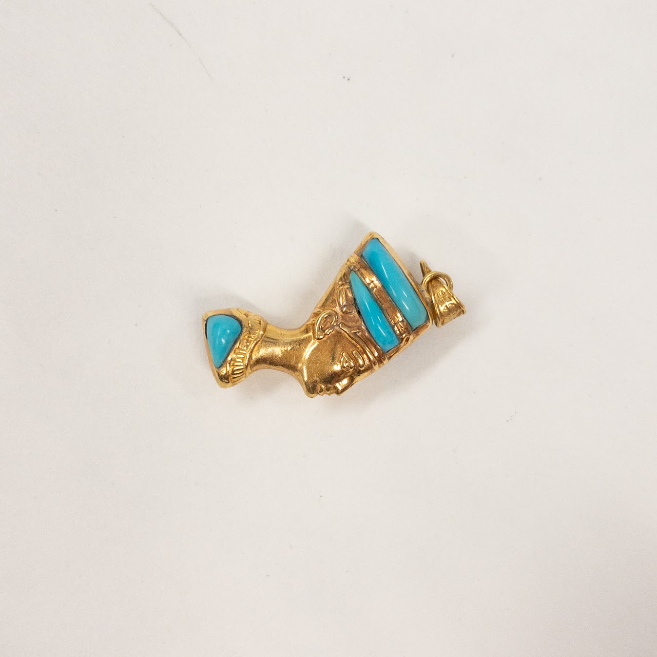 18K Gold, Lapis Lazuli & Turquoise Nefertiti Charm