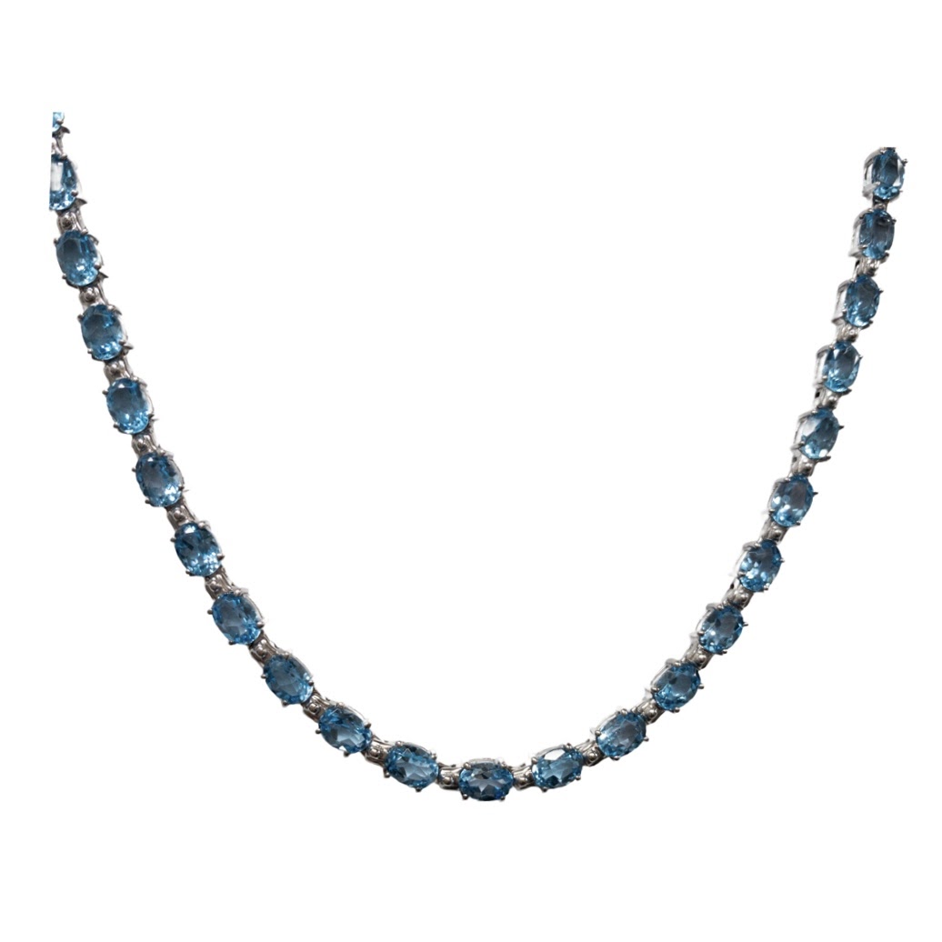 Sterling Silver & Blue Stone Necklace