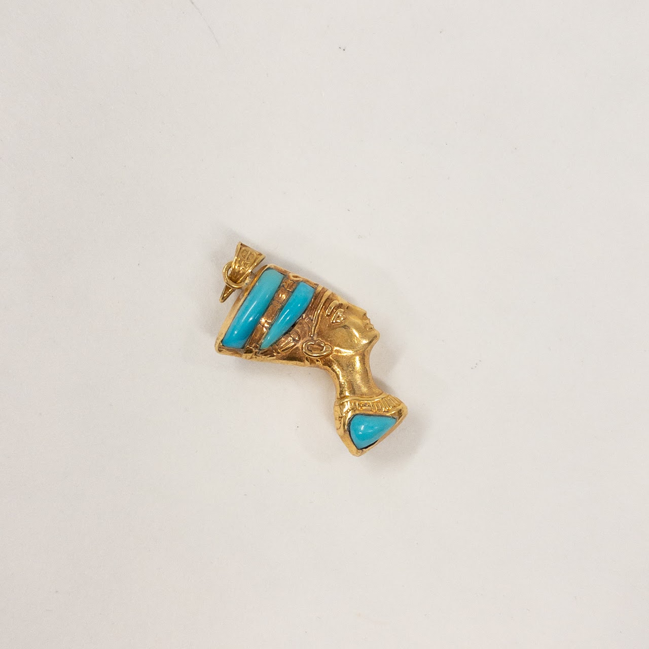 18K Gold, Lapis Lazuli & Turquoise Nefertiti Charm