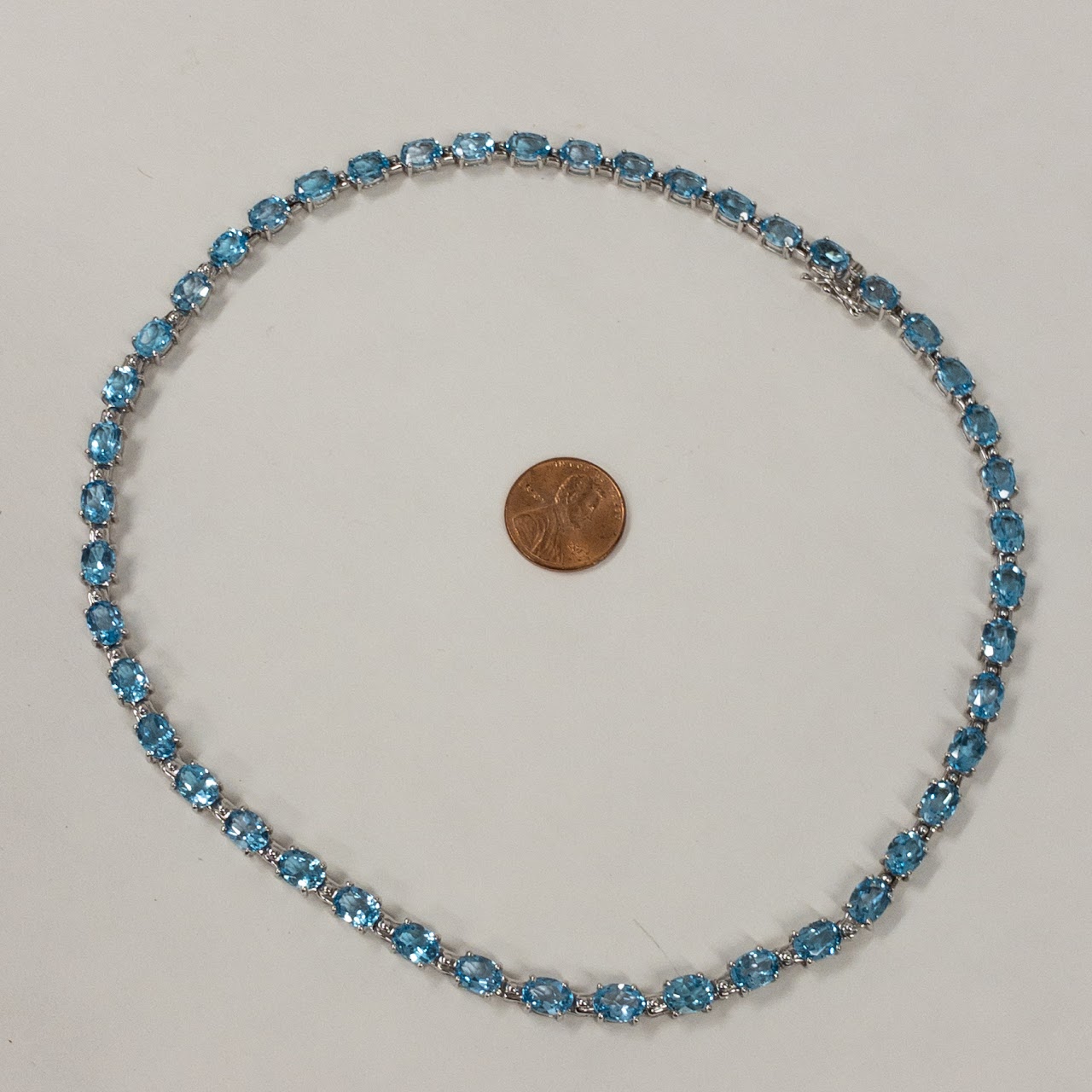 Sterling Silver & Blue Stone Necklace