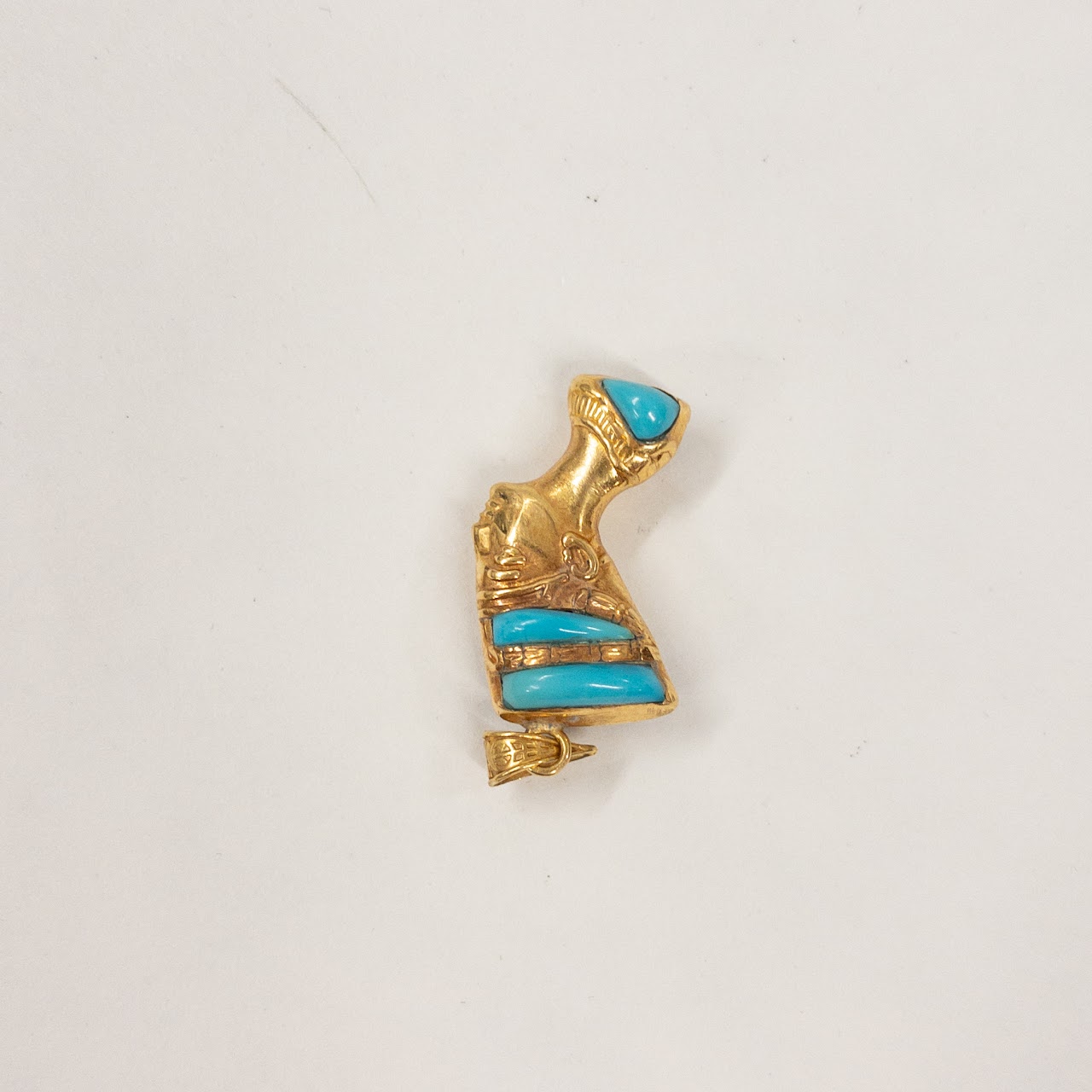 18K Gold, Lapis Lazuli & Turquoise Nefertiti Charm