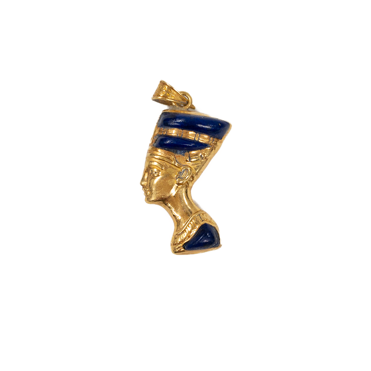 18K Gold, Lapis Lazuli & Turquoise Nefertiti Charm