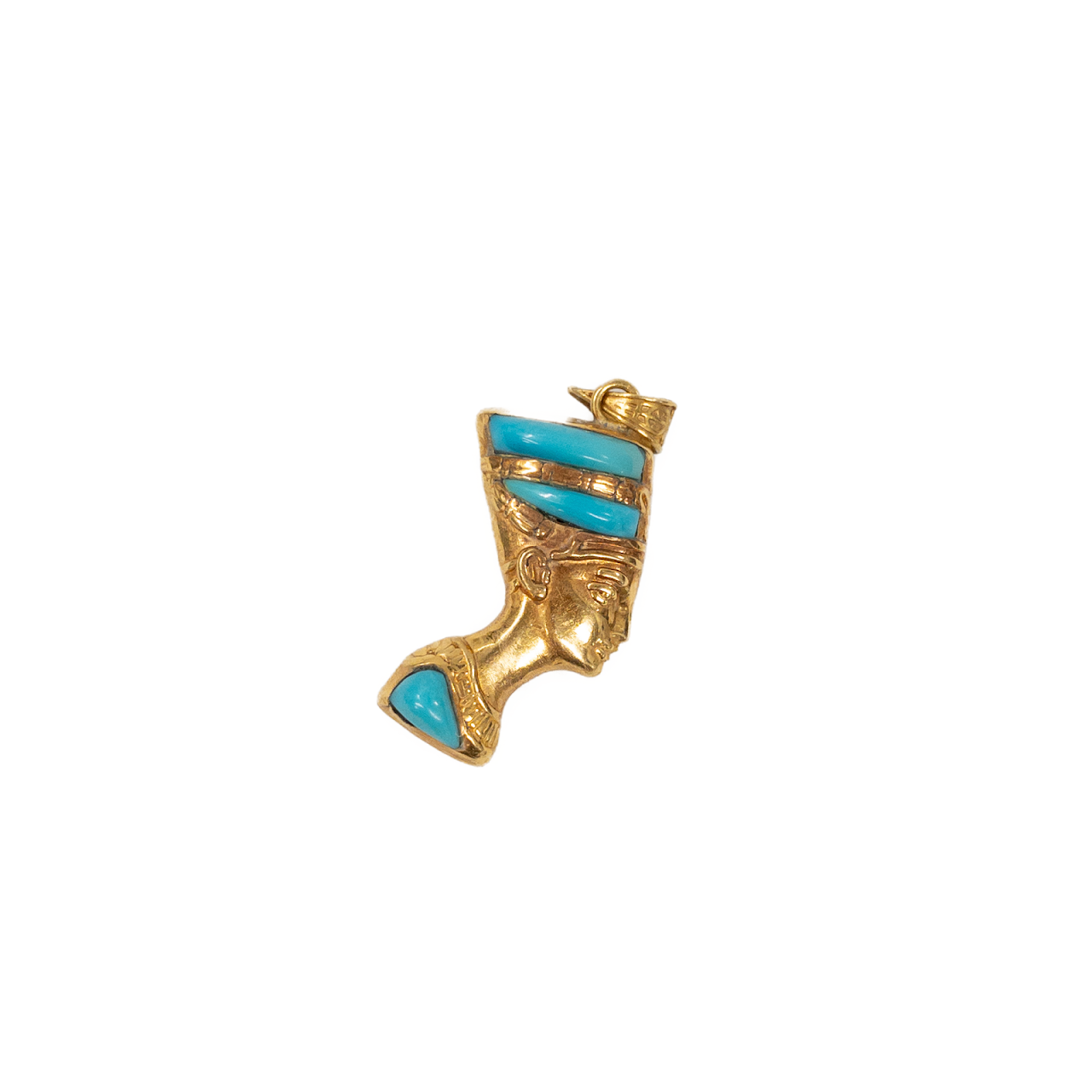 18K Gold, Lapis Lazuli & Turquoise Nefertiti Charm