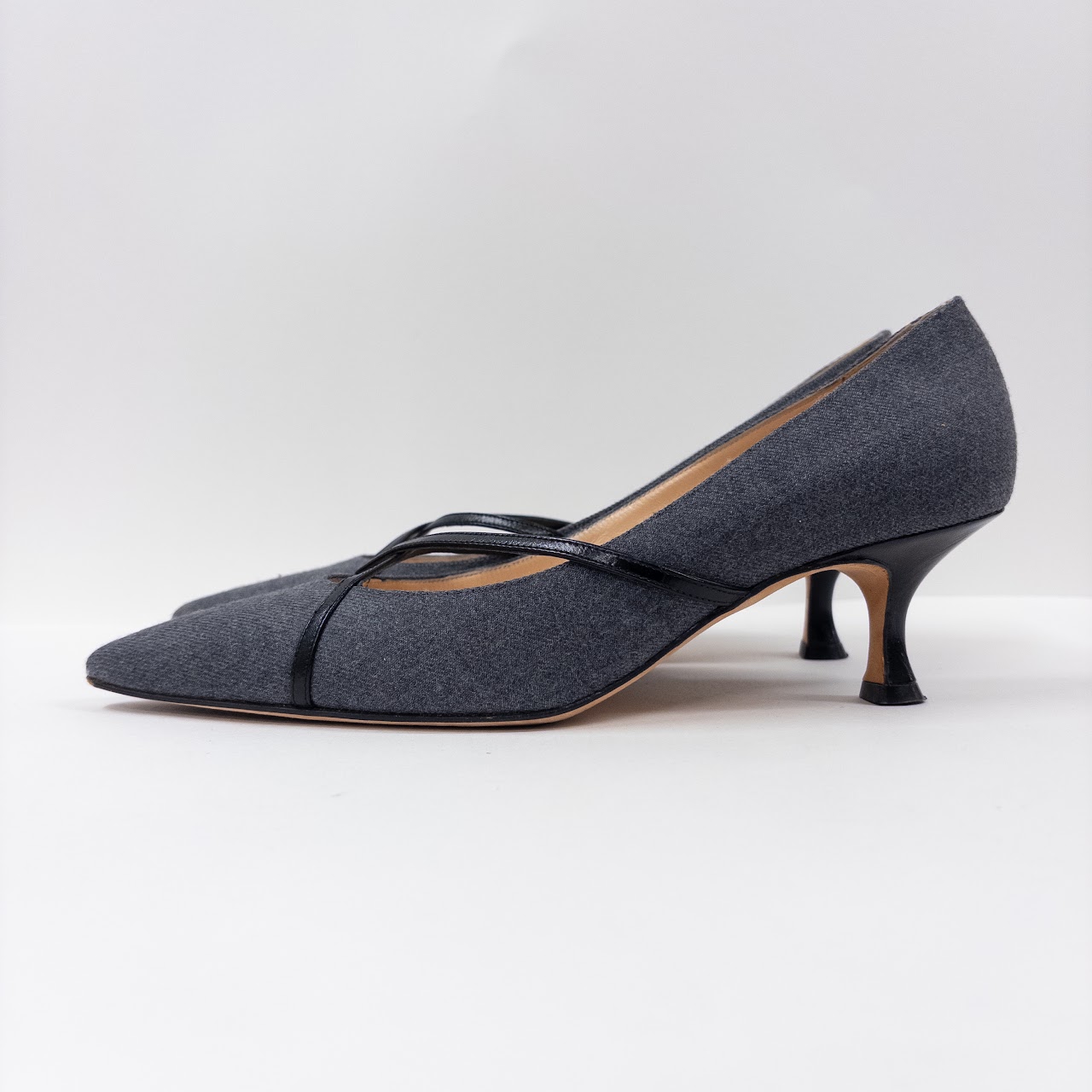 Manolo Blahnik Grey Flannel Pumps