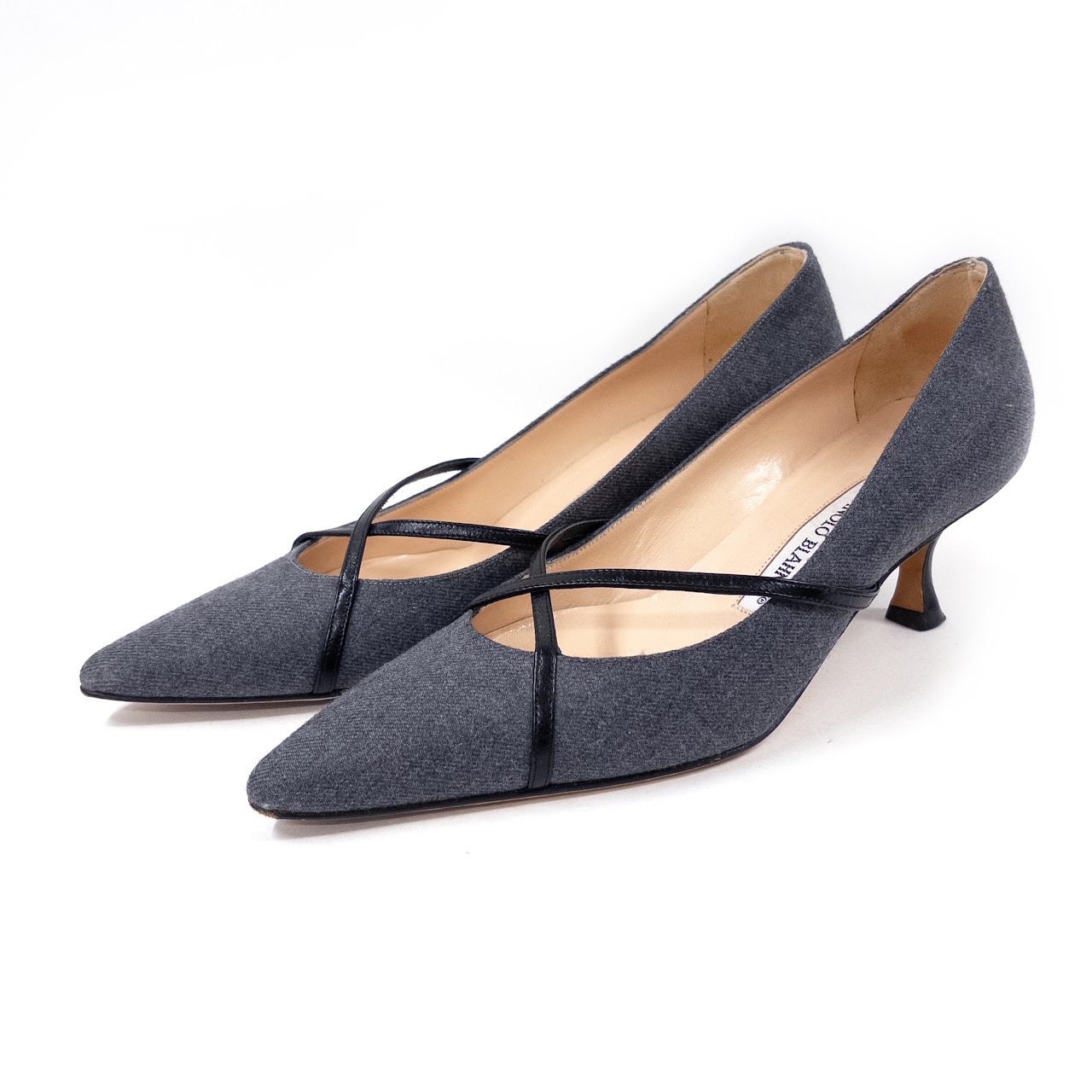 Manolo Blahnik Grey Flannel Pumps