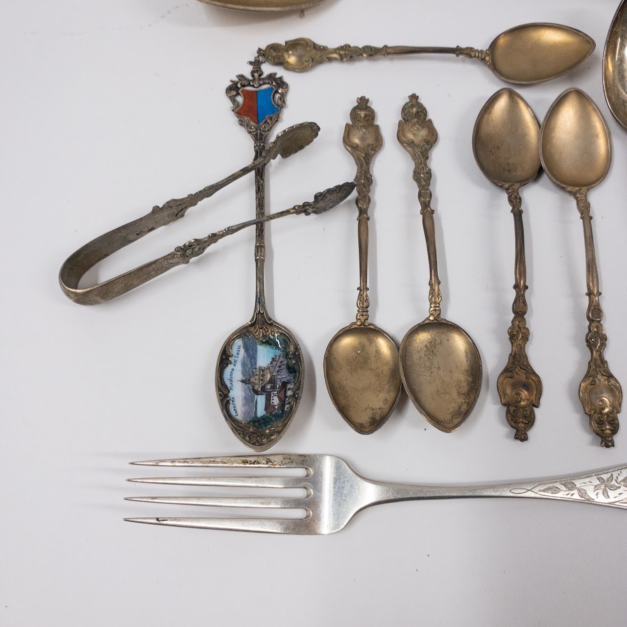 800 Silver Flatware and Collector Spoon Lot