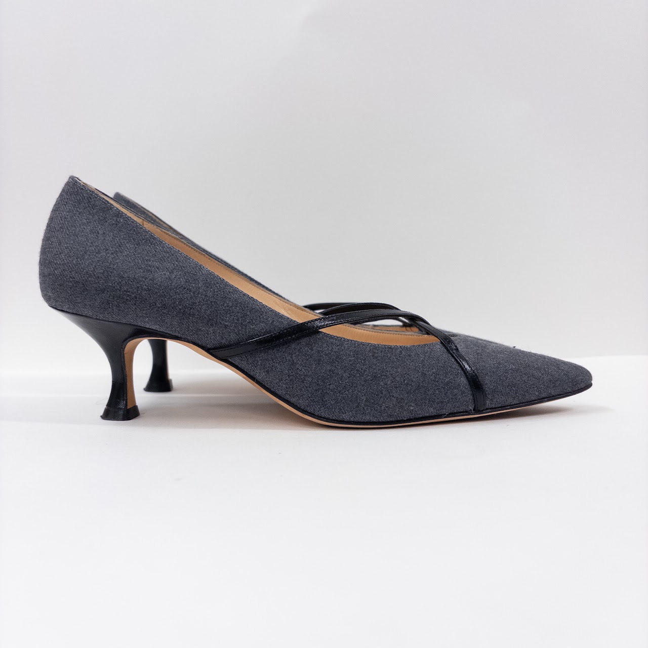 Manolo Blahnik Grey Flannel Pumps