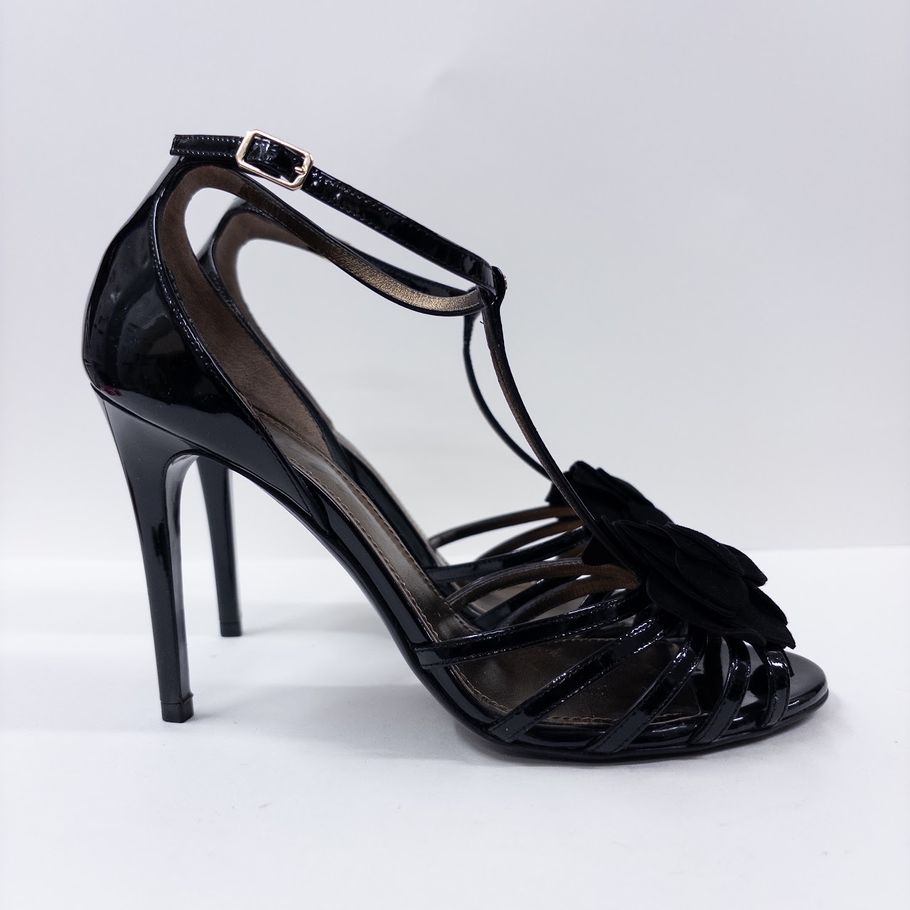 Lanvin Paris Patent Leather T-Strap Pumps