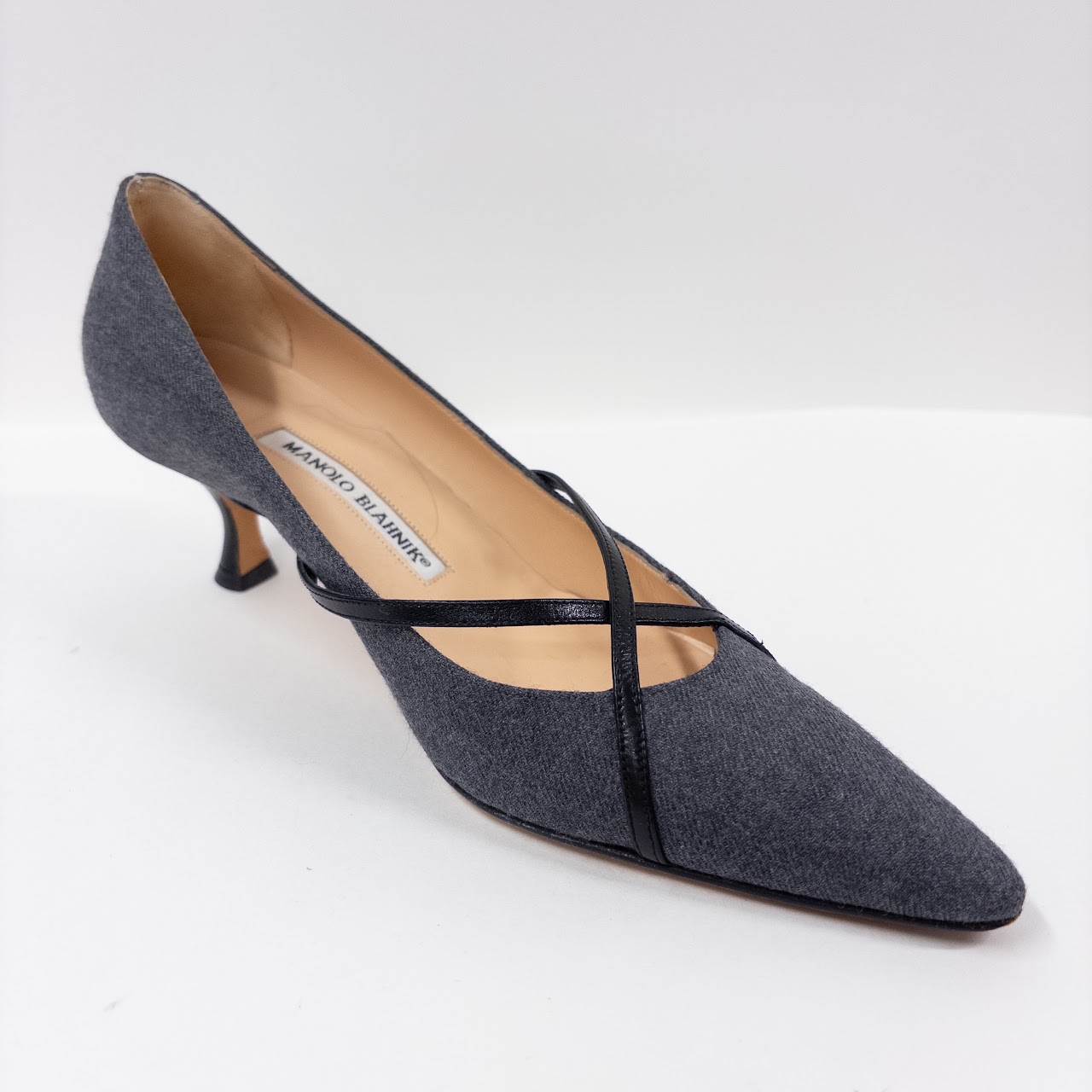 Manolo Blahnik Grey Flannel Pumps