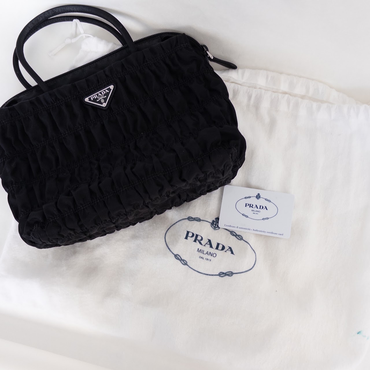 Prada Tessuto Gauffre Black Crossbody Tote